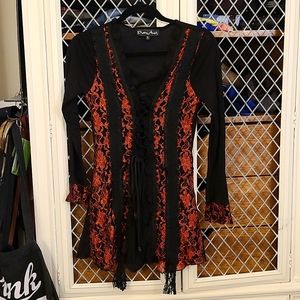 Black and red goth tunic